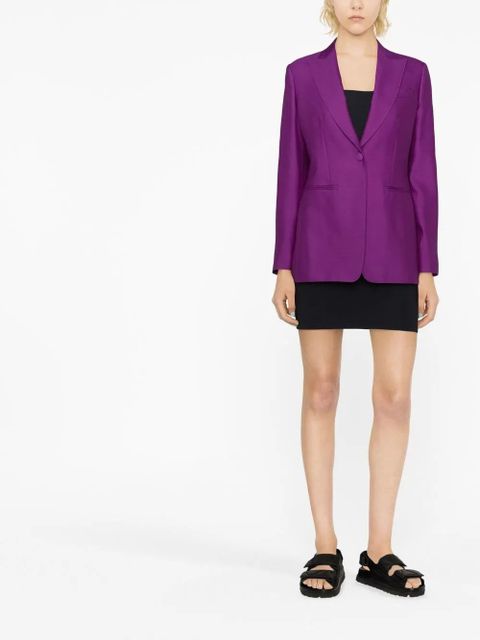 Max Mara single-breasted virgin wool-blend blazer - Purple - zdjęcie produktu nr 2