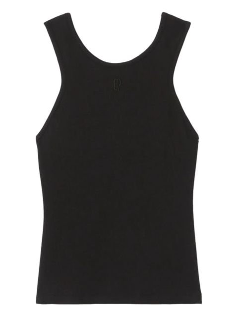 Claudie Pierlot embroidered-logo ribbed tank top - Black - zdjęcie produktu nr 1