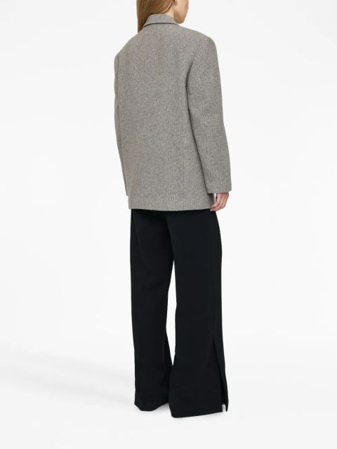 ANINE BING Quinn herringbone single-breasted blazer - Grey