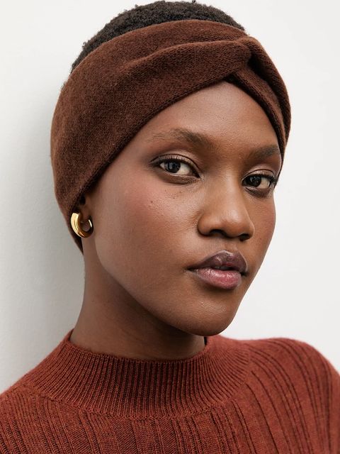 Answear.LAB opaska wełniana kolor brązowy - zdjęcie produktu nr 1