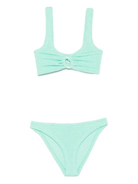 Hunza G Julia ring-detail crinkle bikini - Green - zdjęcie produktu nr 1