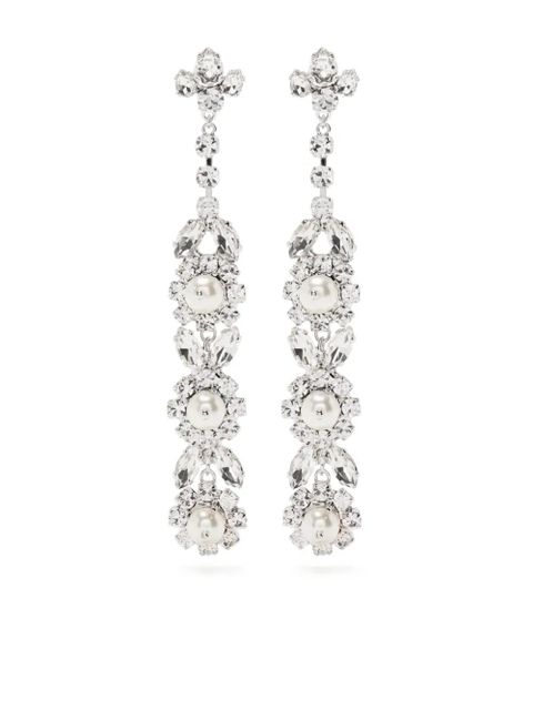 Simone Rocha long victorian pearl & crystal drip earrings - Silver - zdjęcie produktu nr 2