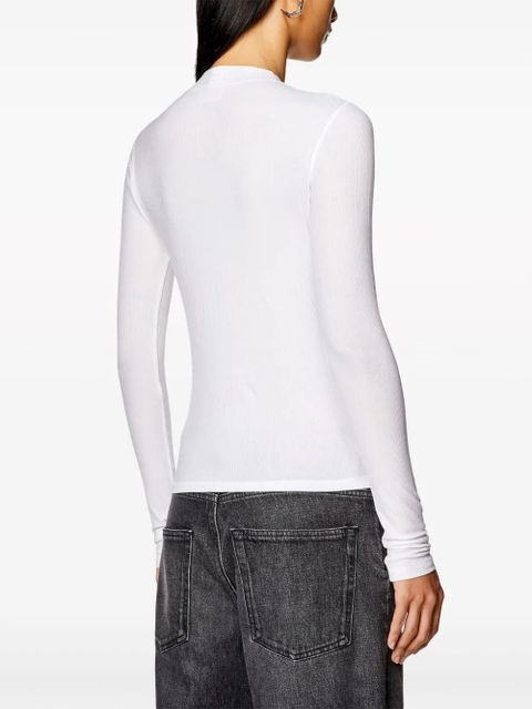 Diesel T-Mokky-Ls-Microdiv mock-neck top - White