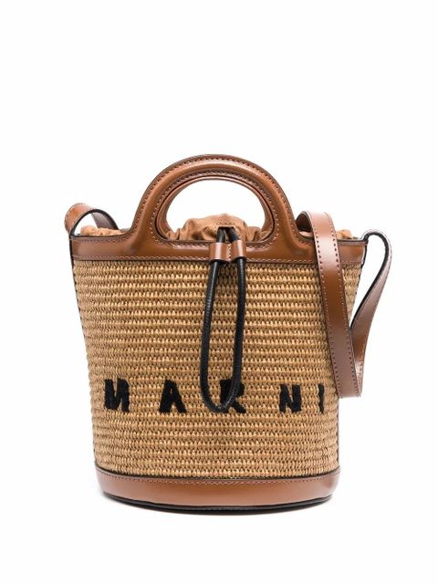 Marni Tropicalia logo-embroidered bucket bag - Brown - zdjęcie produktu nr 1