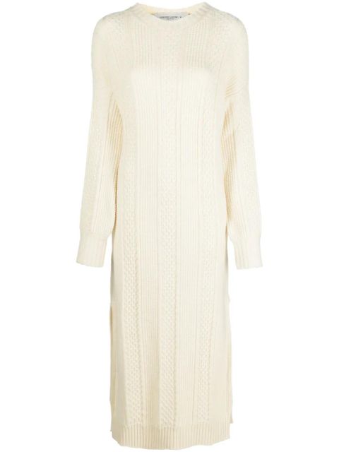Golden Goose cable-knit crew neck dress - White - zdjęcie produktu nr 1