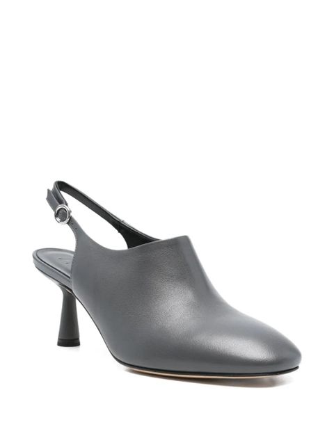 Aeyde 65mm Malin slingback leather pumps - Grey - zdjęcie produktu nr 2