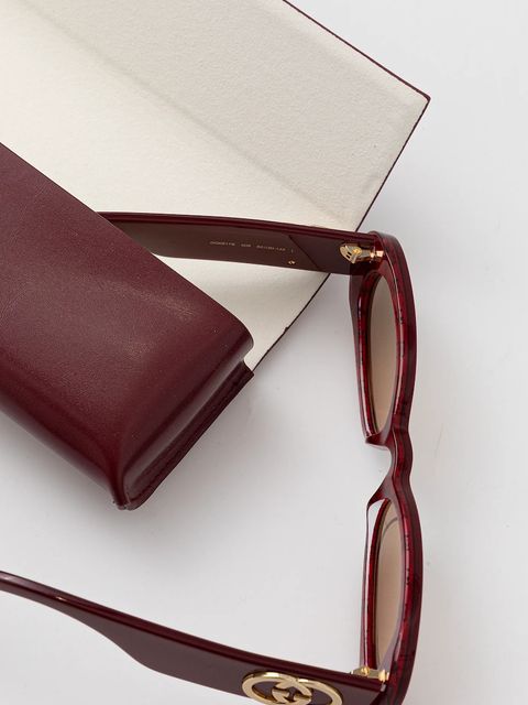 Gucci okulary przeciwsłoneczne damskie kolor bordowy GG0517S - zdjęcie produktu nr 2