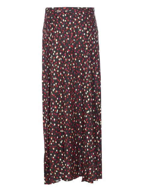 ISABEL MARANT dot-print asymmetric skirt - Red