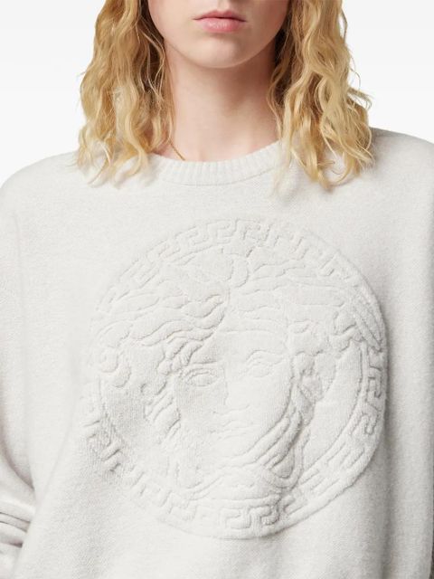Versace Medusa-motif crew-neck sweater - Grey