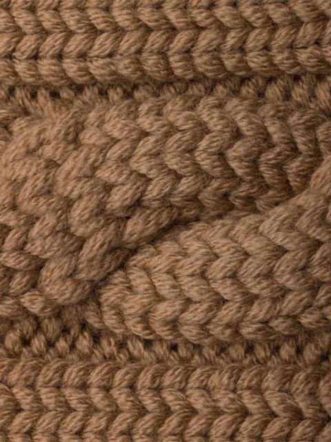 Prada cable-knit triangle-logo headband - Brown