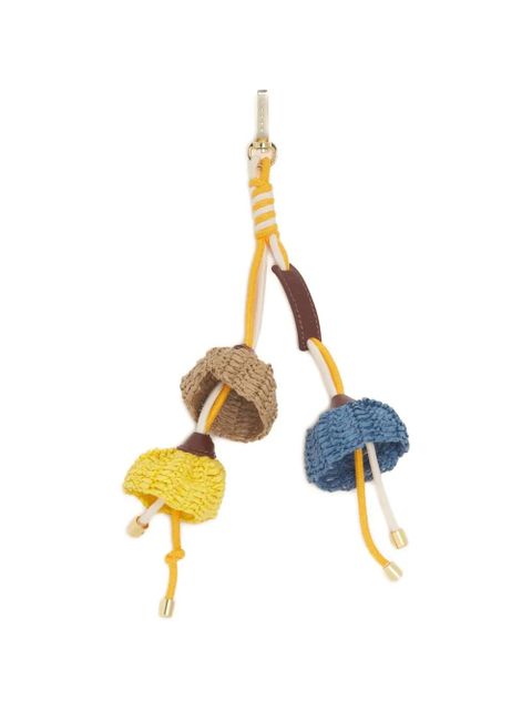 Marni flower-pendant woven keyring - Yellow - zdjęcie produktu nr 1