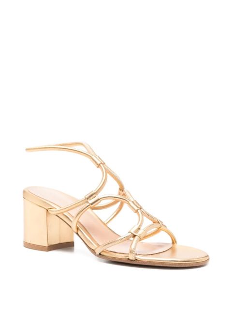 Gianvito Rossi ankle-strap heeled sandals - Gold - zdjęcie produktu nr 2
