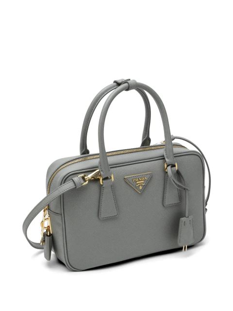 Prada triangle-plaque tote bag - Grey
