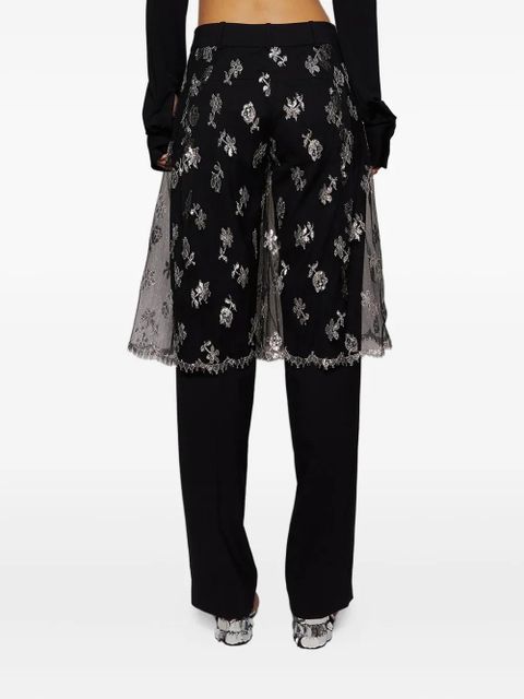 Christopher Esber floral-lace trousers - Black