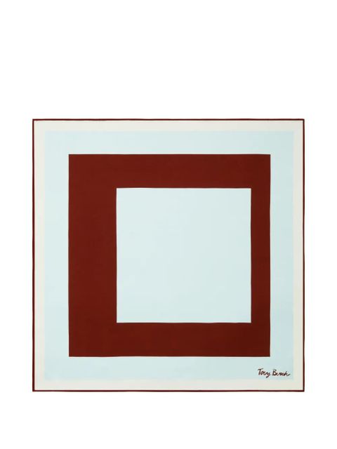 Tory Burch geo square silk neckerchief - Blue - zdjęcie produktu nr 1