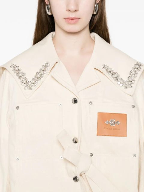 Simone Rocha sailor-collar bow jacket - Neutrals