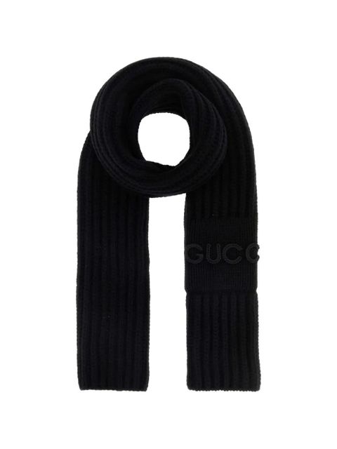 Gucci logo-embroidered scarf - Black - zdjęcie produktu nr 1