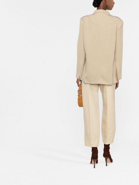 Jacquemus Baccala asymmetric cropped blazer - Neutrals