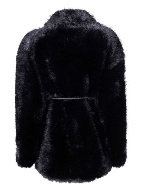 Sportmax faux-fur knotted-belt coat - Black - zdjęcie produktu nr 2