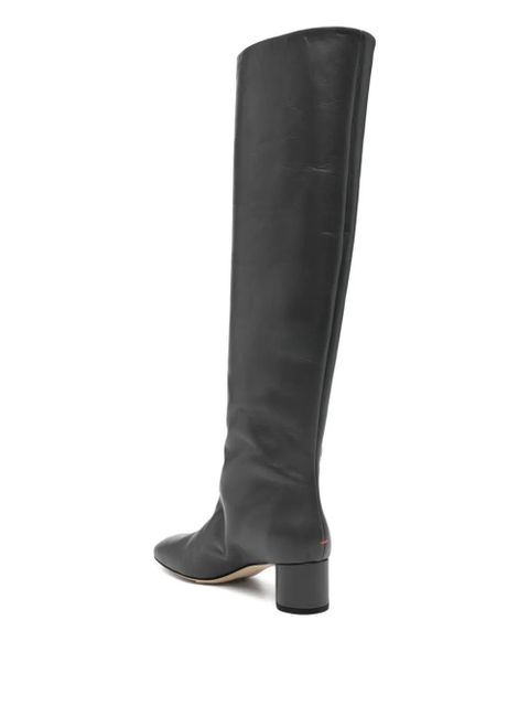 Aeyde block-heel knee-high boots - Grey