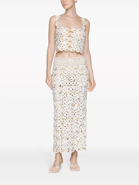 Agua By Agua Bendita Arroyo Caracola crochet-knit skirt - White - zdjęcie produktu nr 2