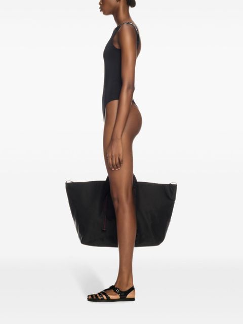 Off-White logo-band swimsuit - Black