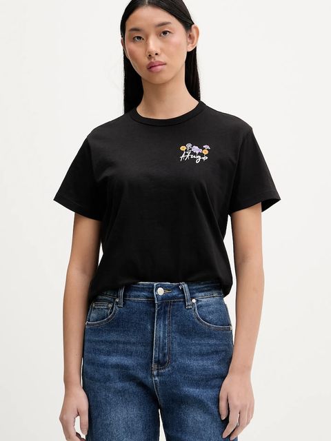 HUGO t-shirt bawełniany damski kolor czarny 50555813 - zdjęcie produktu nr 1