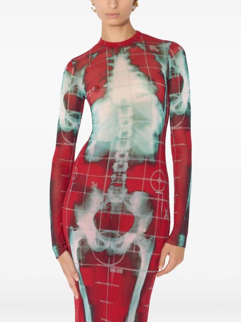 Jean Paul Gaultier Squeletor mesh long dress - Red - zdjęcie produktu nr 2