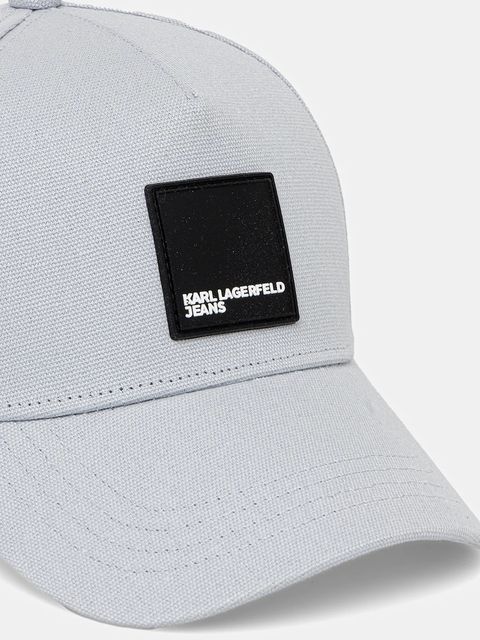 Karl Lagerfeld Jeans czapka z daszkiem bawełniana kolor szary gładka A1M33001