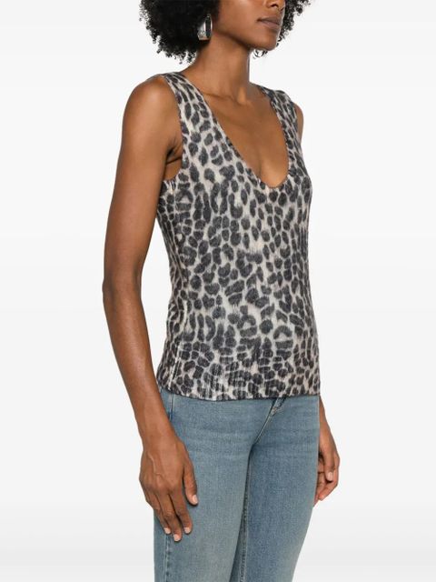 Blumarine leopard-print tank top - Neutrals