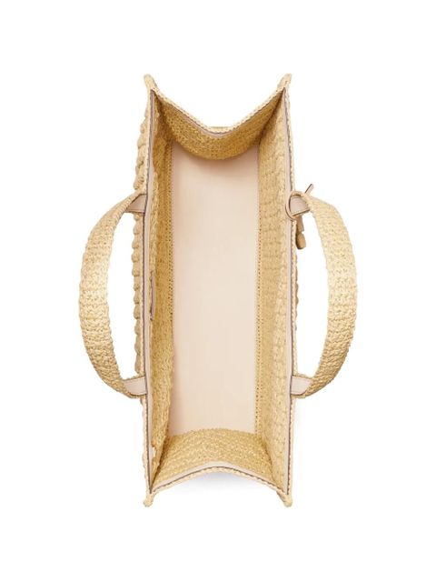 Tory Burch large Ella hand-crocheted popcorn tote bag - Neutrals
