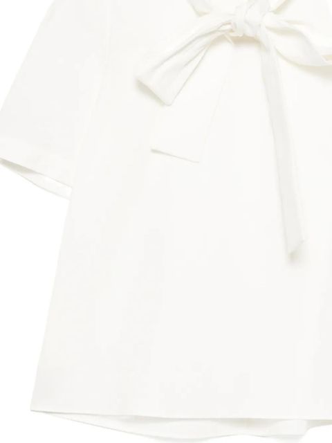 SHUSHU/TONG bow tie short-sleeved top - White - zdjęcie produktu nr 2