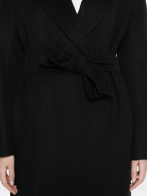Max Mara wraparound belt virgin wool coat - Black