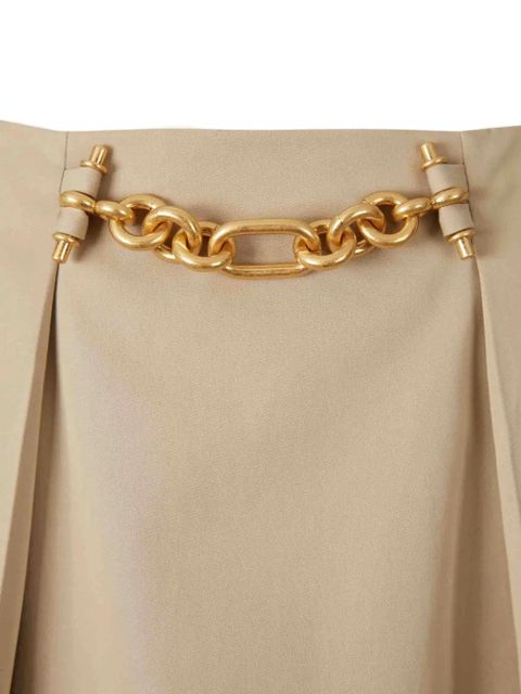 Balmain chain pleated mini skirt - Neutrals