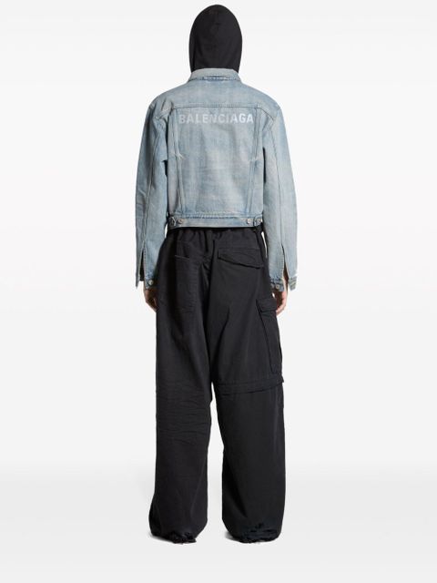 Balenciaga logo-print denim jacket - Blue