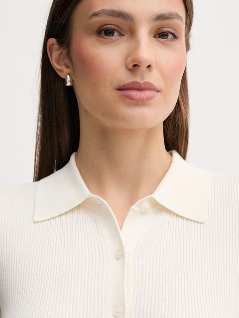 Joop! polo damski kolor beżowy 30047483