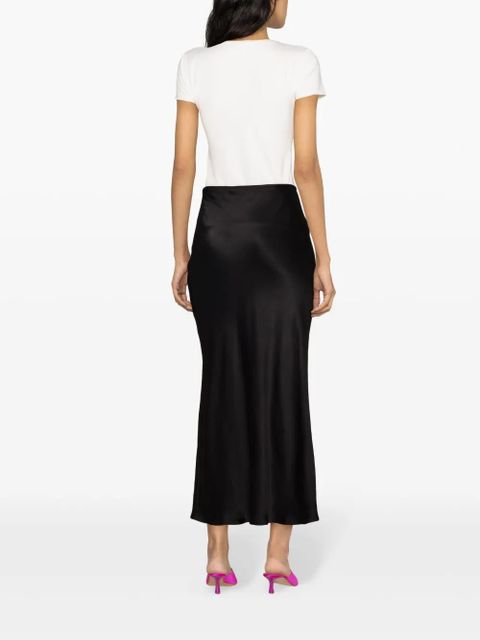 MANURÍ Sunny satin midi skirt - Black