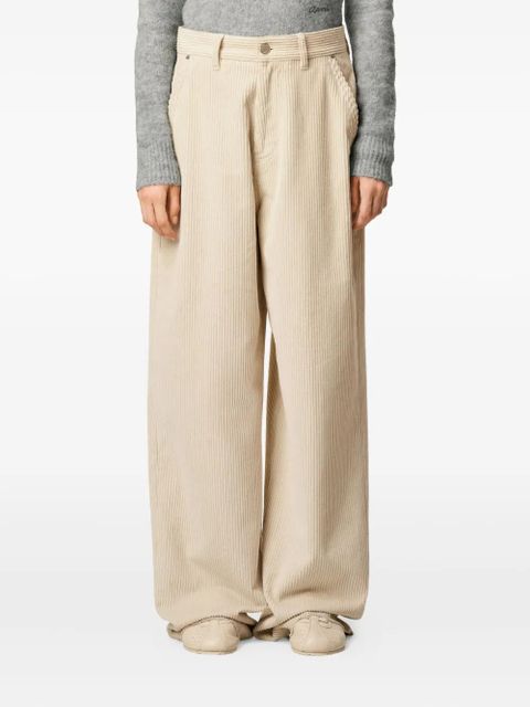 AMI Paris cotton wide-leg trousers - Neutrals