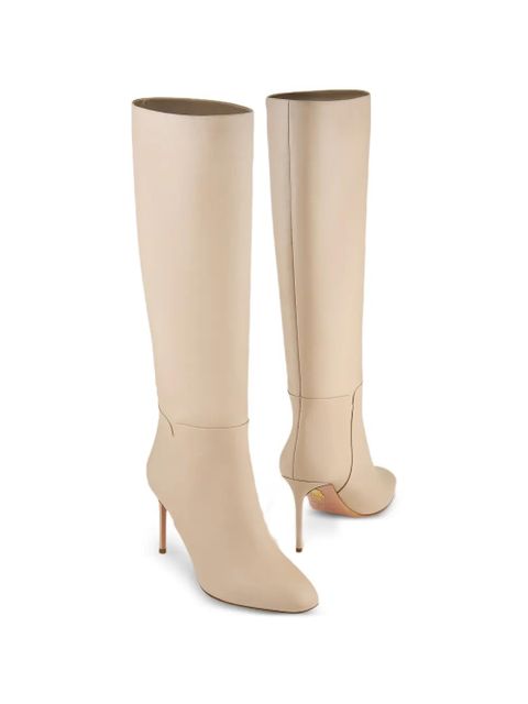 Aquazzura almond toe knee-high boots - Neutrals