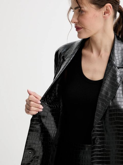 ISABELLE BLANCHE marynarka kolor czarny jednorzędowa gładka IS25FW-J029-T006