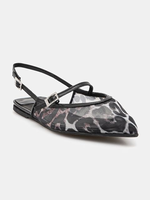 Le Silla baleriny Chanel Morgana kolor czarny z odkrytą piętą 9041D020MTPPNEM763 - zdjęcie produktu nr 1