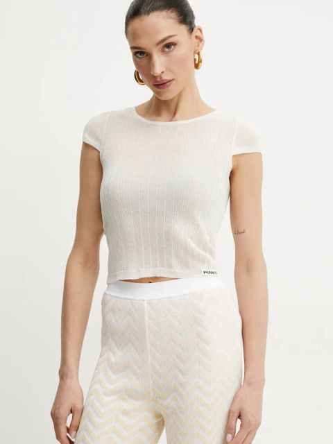 Pinko t-shirt damski kolor beżowy 104773 A1ND