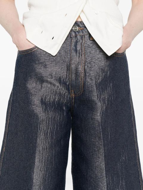 GANNI belt-loops shorts - Blue