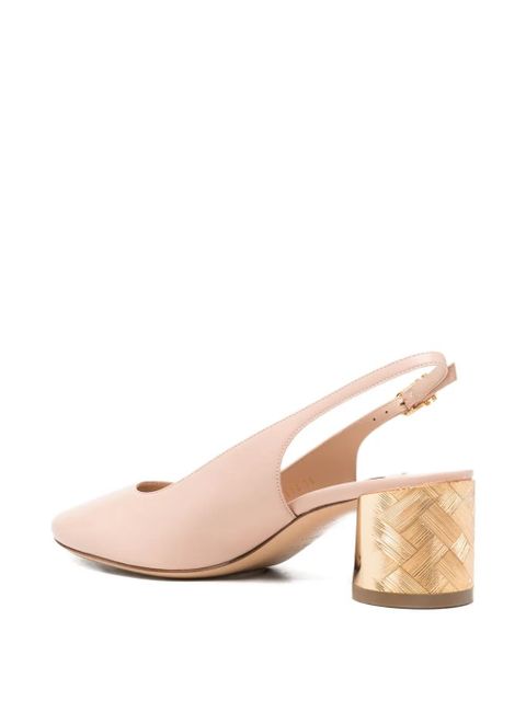 Casadei Minorca woven-block-heel slingback sandals - Pink