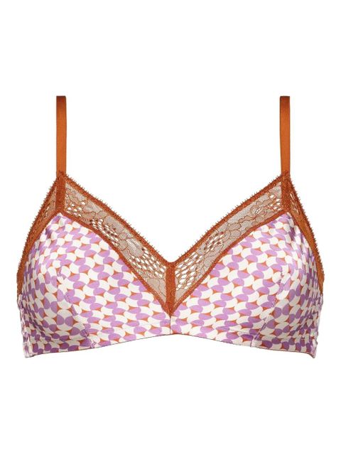 ERES Indie geometric-print lace-trimmed bra - Purple - zdjęcie produktu nr 1