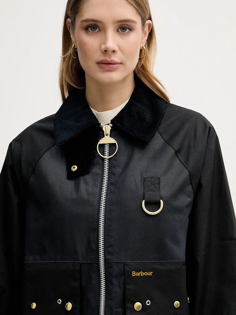 Barbour kurtka bawełniana Kearton kolor granatowy przejściowa LWX1518