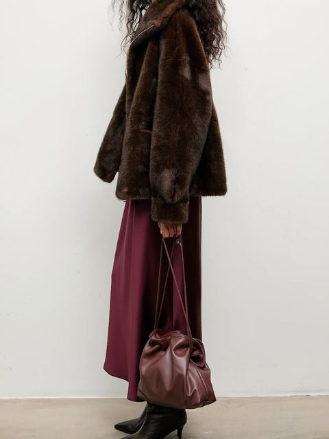 Answear.LAB kurtka kolor brązowy przejściowa oversize