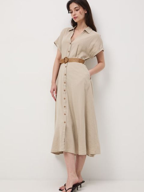 Medicine sukienka rozkloszowana z lnem - zdjęcie produktu nr 1