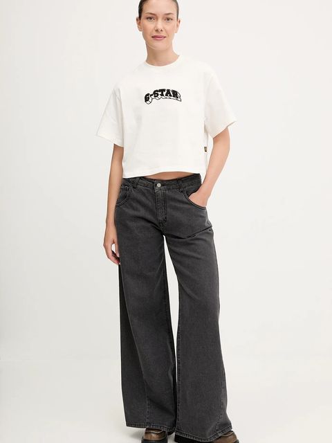 G-Star t-shirt bawełniany Felt logo boxy - zdjęcie produktu nr 1