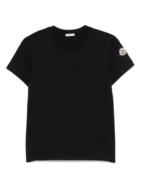 Moncler logo-embroidered T-shirt - Black - zdjęcie produktu nr 1